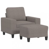 Cumpara ieftin Fotoliu canapea cu taburet, taupe, 60 cm, material textil