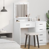 vidaXL Masă de toaletă cu lumini LED, alb, 50x41x135 cm