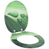 vidaXL Capacul de toaletă Picătură Verde 44 x 38 cm Placă MDF 42027187
