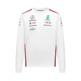 Mercedes AMG Petronas tricou de bărbați cu m&acirc;necă lungă official white F1 Team 2023 - L