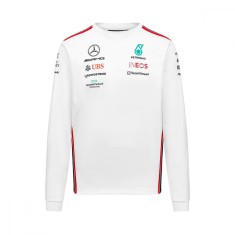 Mercedes AMG Petronas tricou de bărbați cu m&acirc;necă lungă official white F1 Team 2023 - L