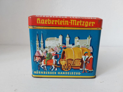 Cutie veche tabla ciocolata Nurenberger Lebkuchen Haeberlein-Metzger foto