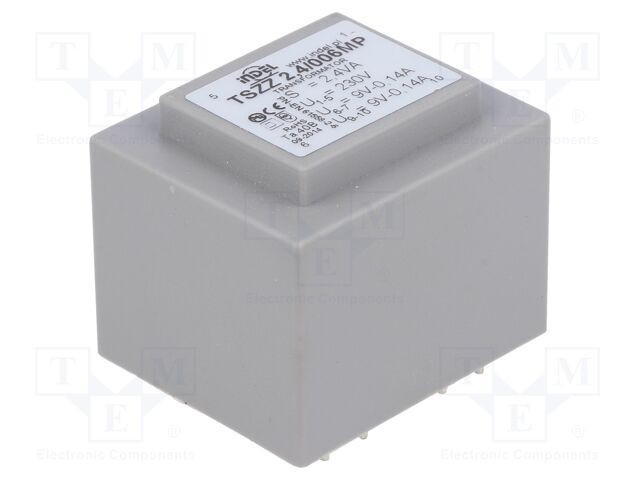 Transformator &icirc;ncapsulat INDEL 2,4VA 230VAC 9V 9V 133mA PCB