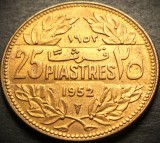 Cumpara ieftin Moneda exotica 25 PIASTRES - LIBAN, anul 1952 * cod 5365 = UNC + LUCIU BATERE, Asia