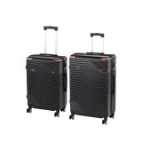 Set Valize Rigide Leziter TraveLux Urban XI, ABS, 2 Bucati, Roti Duble 360, Negru