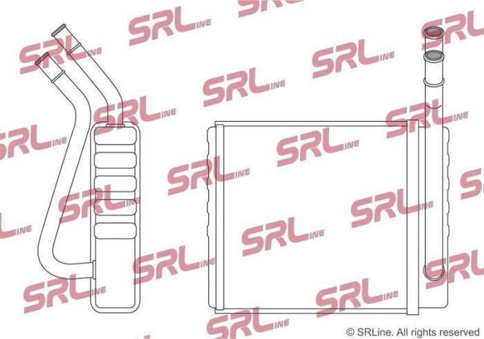 Radiator incalzire habitaclu Isuzu D-Max 12, D-Max, motor: 2.4, 2.5 D, 3.0 d, 3.0 TD, 3.5 V6, 178x174x26, SRLine, miez si rezervor din aluminiu