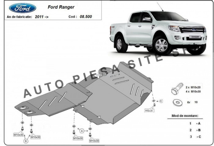 Scut metalic motor + grup fata Ford Ranger incepand cu 2011 APS-08,500