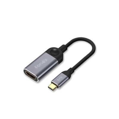 Adaptor din aluminiu cu conectare tip-C la HDMI 4K , Gri - Fonex foto