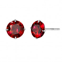 Cercei din argint 925 Red Cubic Zirconia foto