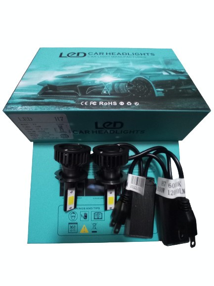 Set 2 becuri auto LED H7 100W - 12.000 LM