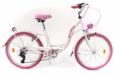 Bicicleta Copii Dallas? City Junior, 130-165 cm inaltime, Roata 24&amp;quot;, 6 viteze - Alb/Albastru foto