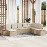 Cumpara ieftin Set de canapele pentru grădină cu pernă 8 pcs Bej Rattan poli