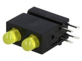 LED Galben 3mm 20mA 60&deg; 1,2-4mcd