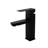 Baterie lavoar neagra mata Flow Urban Flow FB-01 KUB, inox SUS304, monocomanda