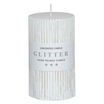 Lum&amp;acirc;nare Decorativă, Glitter, Brushed, Culoare Albă, 7x12 cm, Fără Parfum foto