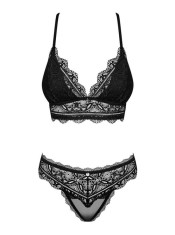 Set Lenjerie Sexy Din Dantela Renelia, Negru, S/M