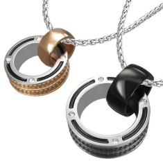 Pandantive cuplu - inele cu zircon, model zim?#at foto