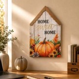 Tablou decorativ dovleci toamnă Home Sweet Home casetă portocaliu maro, CMCLASS