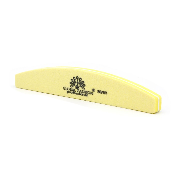 Pila buffer unghii, granulatie 80/80, culoare galbena