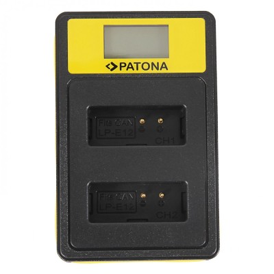 Incarcator Smart Patona USB Dual LCD LP-E12 compatibil Canon EOS M - 141652 foto
