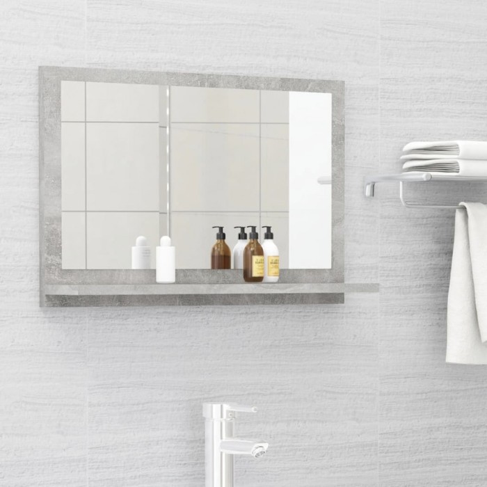 vidaXL Dulap de baie cu oglindă, gri beton, 60 x 10,5 x 37 cm, PAL 804566