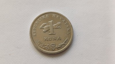 Croatia-1 Kuna2014-Cea de-a 20-a aniversare - Monedă națională foto