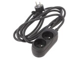 Prelungitor alimentare 3 prize PVC negru 3m 16A 3x1,5mm2