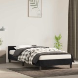 VidaXL Cadru de pat cu tăblie fără saltea, negru, 80x200 cm, catifea