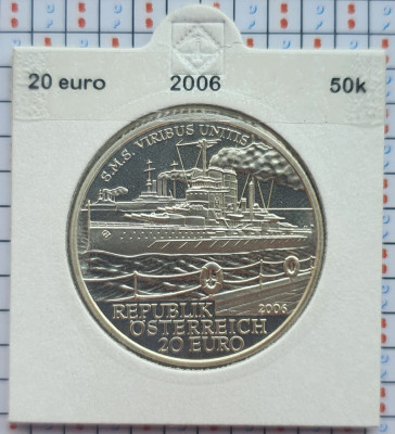 98 Austria 20 euro 2006 Viribus Unitis km 3134 UNC argint foto