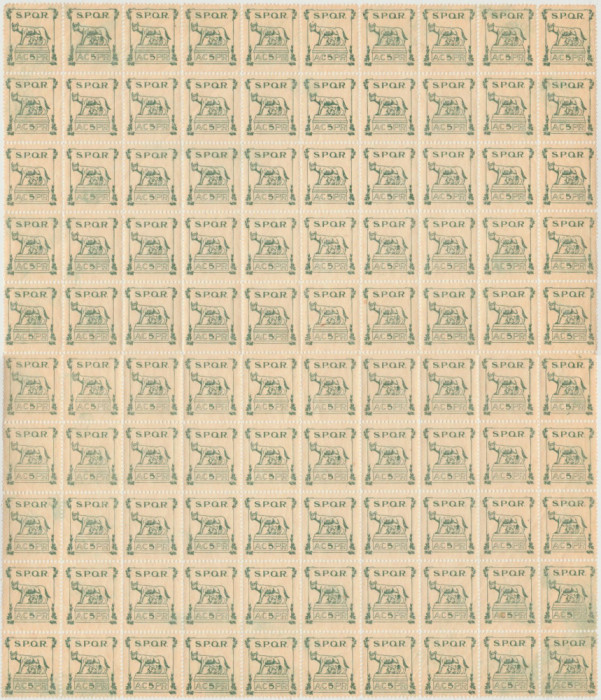 1906 Romania Asociatiunea Astra Sibiu coala mare ORIGINALA de 100 timbre fiscale