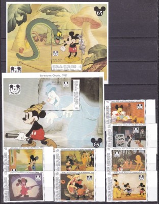 Grenada Grenadines 1993 Disney 65 ani Micky Maus MI 1795-1802 + 2 bl.287,288 MNH foto