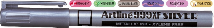 Marker Cu Vopsea Artline 999xf, Corp Metalic, Varf Rotund 0.8mm - Argintiu