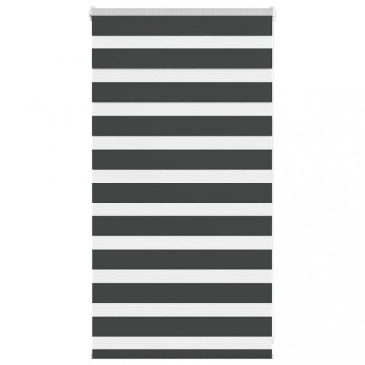 vidaXL Jaluzea tip zebra neagră lățime țesătură 75,9 cm poliester foto