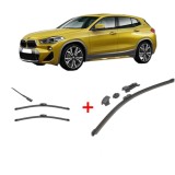 Cumpara ieftin Set 3 stergatoare BMW Seria X2 (F39) 2017 - 2023, pentru parbriz si luneta, Valeo HydroConnect