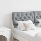 VidaXL Tăblie tapițată Gri deschis 120 cm Lemn de pin masiv 879188