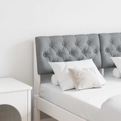 vidaXL Tăblie tapițată Gri deschis 120 cm Lemn de pin masiv 879188 foto