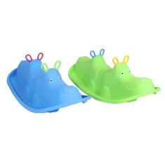 Balansoar copii, hipopotam, din plastic, interior / exterior, 103.5 x 45.5 x 34.5 cm