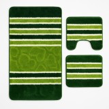 Set covorase baie 3 piese Model Liniar , Verde 60x100cm