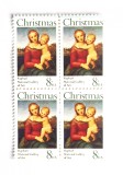 Cumpara ieftin 4 timbre SUA Statele Unite bloc de 4 val. MNH 1973 Raphael Madonna si Pruncul, Arta, Nestampilat