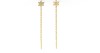 Cercei aur 14K fir, model stea cu pietre stralucitoare, eleganti, 1.66 gr