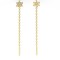 Cercei cu fir 14K, model stea cu pietre