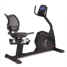 Bicicleta fitness orizontala TOORX BRX-R100ERGO, Greutate maxima suportata 130 Kg, Greutate volanta14 Kg, Distanta, Timp, Calorii, Puls, Viteza, RPM,