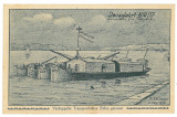 2256 - Barges on the Danube on the way to Constanta - old postcard - used - 1917
