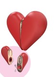 Stimulator Clitoris Mamelon Justforme Heartbreaker 2-in-1, Vibratii, Lins, Silicon, Reincarcabil, Rosu