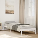 vidaXL Cadru pat foarte lung fără saltea alb 90x220 cm lemn masiv pin