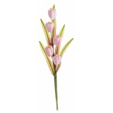 Cumpara ieftin Set 3 crengute Lalele artificiale roz verzi 35 cm