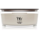 Woodwick Tonka &amp; Almond Milk lum&acirc;nare parfumată cu fitil din lemn 453.6 g