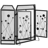 HOMCOM Paravan Antiscantei pentru Sem&icirc;neu, Pliabil, Usa Magnetica, din Metal Otel, Negru, 125 x 80 cm Pliabil Magnetica | Aosom Romania