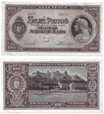 A3227N Bancnotă Sz&aacute;z pengő, 100 pengő, Ungaria