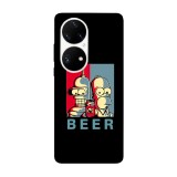 Husa compatibila cu Huawei P40 model Beer brothers, Silicon, TPU, Viceversa, Transparent, Carcasa
